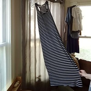 Black & White Stripe Racerback Maxi, Sz S